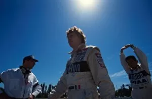 Formula One World Championship: Tyrrell team mates, Stefano Modena and Satoru Nakajima, right