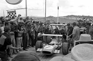 Gp Win Gallery: Formula One World Championship: A victorious Jackie Stewart returns to the pits in his Matra MS10