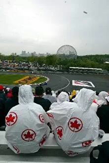 Images Dated 13th June 2003: Formula One World Championship: Wet Canadian F1 fans