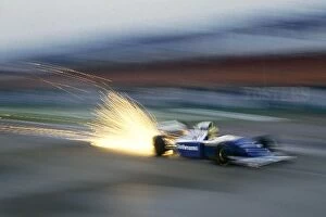 Artistic Gallery: Formula One World Championship: The Williams FW16 of Ayrton Senna sends out a shower of sparks
