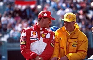 Images Dated 8th January 2001: Formula One World Championship: Winner Michael Schumacher, Ferrari F310B with brother Ralf