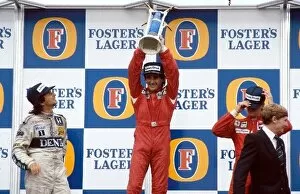 Images Dated 15th April 2003: Formula One World Championship: World Champion Alain Prost with Nelson Piquet, left