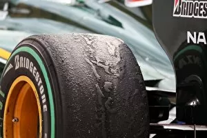 Images Dated 3rd April 2010: Formula One World Championship: Worn Bridgestone tyres on the Lotus T127