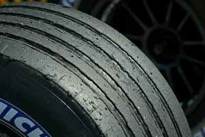 Images Dated 19th July 2003: Formula One World Championship: A worn Michelin tyre