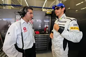 Formula One World Championship: Xevi Pujolar Hispania Racing F1 Team Race Engineer with Bruno Senna Hispania Racing F1