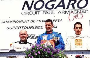 Images Dated 14th April 2004: French Touring Car Championship: The race two podium: Jean Philippe Dayraut Opel 2nd