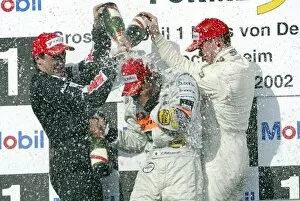 Images Dated 13th March 2003: German Formula Three Championship: The podium: Gary Paffett Team Rosberg second; race winner