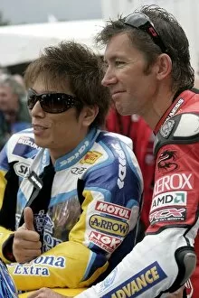 Images Dated 23rd June 2007: Goodwood Festival of Speed: World Superbike riders Yukio Kagayama, Suzuki, and Troy Bayliss, Ducati