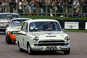 Images Dated 17th September 2005: Goodwood Revival: Sir Stirling Moss Ford Lotus Cortina St. Marys Trophy