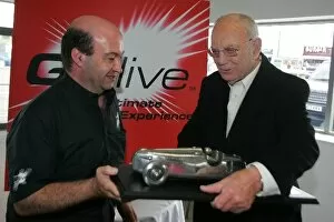 Donnington Gallery: GP Live: Richard Morgan CEO GP1 Managment presents Tom Wheatcroft with the Spirit of Gplive trophy