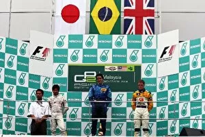 Images Dated 4th April 2009: GP2 Asia Series: The podium: Kamui Kobayashi DAMS, second; Diego Nunes Piquet GP