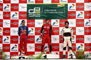 Images Dated 16th February 2008: GP2 Asia Series: Podium: Sebastien Buemi Trust Team Arden, Luca Filippi Qi-Meritus
