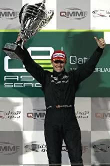 Gp2 Asia Gallery: GP2 Asia Series: Race winner Nico Hulkenberg ART Grand Prix on the podium