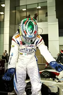 Images Dated 14th February 2009: GP2 Asia Series: Race winner Sergio Perez Barwa International Campos Team celebrates in Parc Ferme