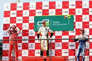 Dubai Autodrome Gallery: GP2 Asia Series: Second place Bruno Senna race winner Romain Grosjean ART Grand Prix