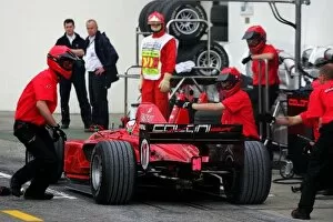 Images Dated 23rd April 2005: GP2: Gianmaria Bruni Coloni makes a pit stop