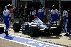 Images Dated 6th May 2006: GP2 Series: Adrian Valles Campos Racing arrives in the pits with a damaged rear wing