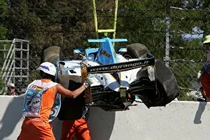 Images Dated 12th May 2007: GP2 Series: The car of Karun Chandhok Durango after he crashed out at the start of the race
