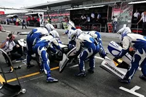 Images Dated 19th July 2008: GP2 Series: Diego Nunes DPR makes a pit stop
