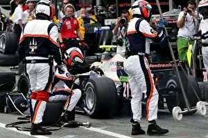 Images Dated 19th July 2008: GP2 Series: Ho-Pin Tung Trident Racing makes a pit stop