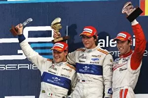 GP2 Series: L-R: Giorgio Pantano Campos Grand Prix, Vitaly Petrov Campos Grand Prix, Kazuki Nakajima Dams