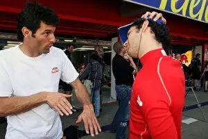 Images Dated 12th May 2007: GP2 Series: Mark Webber Red Bull Racing with race winner Bruno Senna Arden International