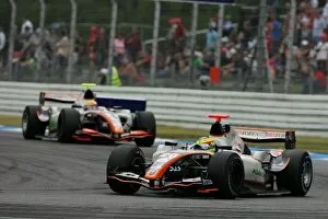 Images Dated 19th July 2008: GP2 Series: Mike Conway Trident Racing leads team mate Ho-Pin Tung Trident Racing