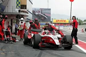 Images Dated 9th May 2009: GP2 Series: Nico Hulkenberg ART Grand Prix makes a pitstop