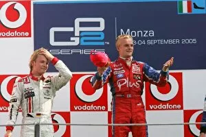 Images Dated 3rd September 2005: GP2 Series: Nico Rosberg ART and Heikki Kovalainen Arden International on the podium