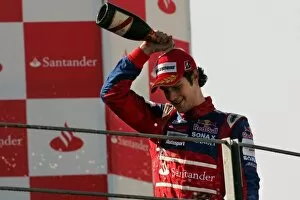 Images Dated 9th September 2007: GP2 Series: Third placed Bruno Senna Arden International celebrates on the podium