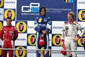 Images Dated 10th September 2005: GP2 Series: The podium: Ernesto Viso BCN Competition, second; Nelson Angelo Piquet Hi-Tech Piquet