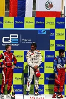 Images Dated 22nd August 2009: GP2 Series: The podium: Nico Hulkenberg ART Grand Prix, second; Vitaly Petrov Barwa Addax Team