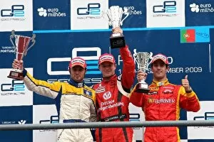 Images Dated 19th September 2009: GP2 Series: Podium: Second place finisher Luca Filippi Super Nova Racing celebrates second