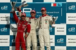 Images Dated 30th September 2005: GP2 Series: Race 2 podium: Ernesto Viso BCN Competition, Nico Rosberg ART and Alexandre Premat ART