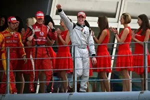 Images Dated 13th September 2009: GP2 Series: Race winner Luiz Razia Party Poker Racing Scuderia Coloni on the podium