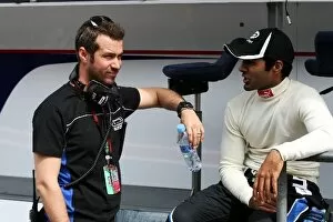 Images Dated 8th May 2009: GP2 Series: Tiago Monteiro Ocean Racing Technology Team Owner with Karun Chandhok Ocean Racing