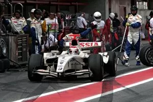 Images Dated 9th May 2009: GP2 Series: Vitaly Petrov Barwa Campos Team makes a pitstop