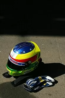 Images Dated 5th March 2008: GP2 Testing: The helmet of Mike Conway Trident Racing