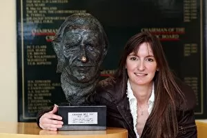 Brdc Gallery: Graham Hill Bust Returned to BRDC: Amy Goodman Sculptor with the bust of Graham Hill