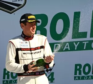 Images Dated 28th January 2008: Grand-Am: Richard Westbrook TRG celebrates second place in GT