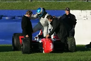 Images Dated 27th October 2005: Grand Prix Masters: Patrick Tambay crashes in testing