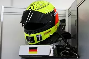 Mucke Gallery: The helmet and HANS device of Ralf Schumacher (GER) Mercedes Team Mucke Motorsport