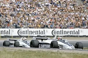 Images Dated 25th August 2005: Hockenheim, Germany. 31 July-2 August 1981: Hector Rebaque leads Nelson Piquet