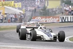 Images Dated 19th July 2005: Hockenheim, Germany. 8-10 August 1980: Nelson Piquet, 4th position, leads Alain Prost, 11th position