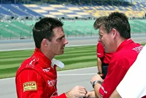 Images Dated 7th July 2003: Indy Racing League: Felipe Giaffone Hollywood Mo Nunn Racing talks with his engineer after practice