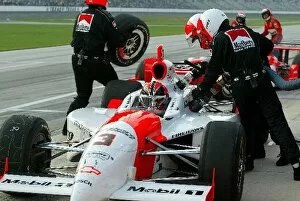 Images Dated 11th June 2002: Indy Racing League: Fourth placed Helio Castroneves Team Penske Dallara Chevrolet makes a pitstop