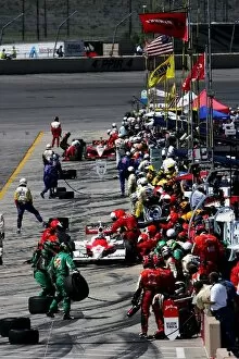 Pitstop Gallery: Indy Racing League: Second placed Sam Hornish Jnr Penske Racing Dallara Toyota makes a pitstop