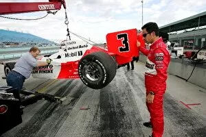Images Dated 20th January 2005: Indy Racing League Testing: Helio Castroneves Marlboro Team Penske checks out his car after