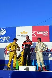 Changone Gallery: International Formula Three: Podium and Results: 1st Jonathan Cochet centre, 2nd Andy Priaulx left