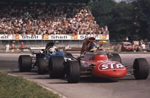 1970s F1 Gallery: Itailian G.P. Monza. 3Rd-5th Sept 1971: Ronnie Peterson Leads Mike Hailwood